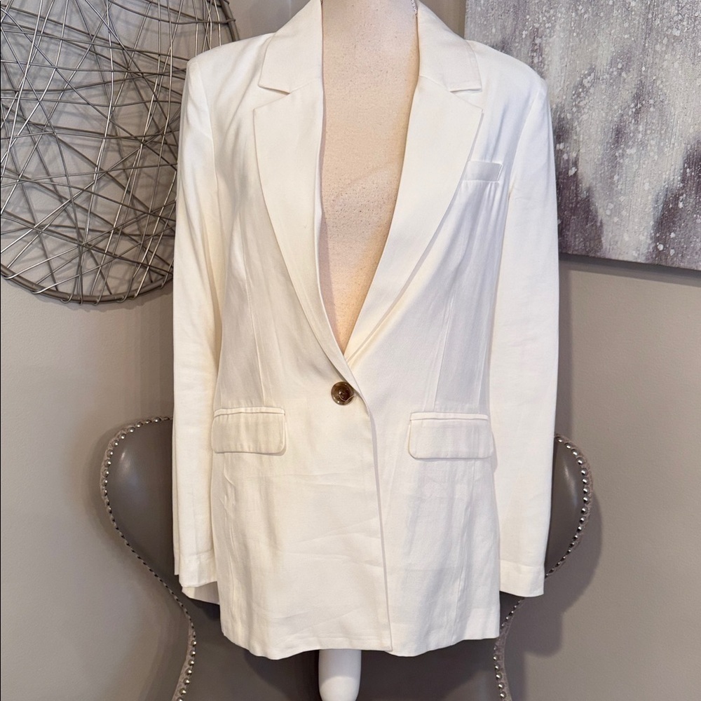 Sanctuary Classic Women's White Single-Button Blazer